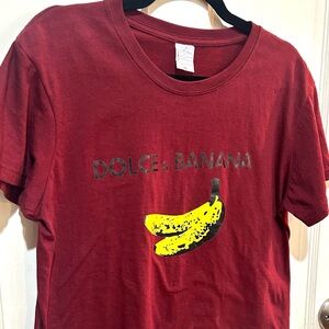 Dolce & Banana Burgundy Red T-Shirt